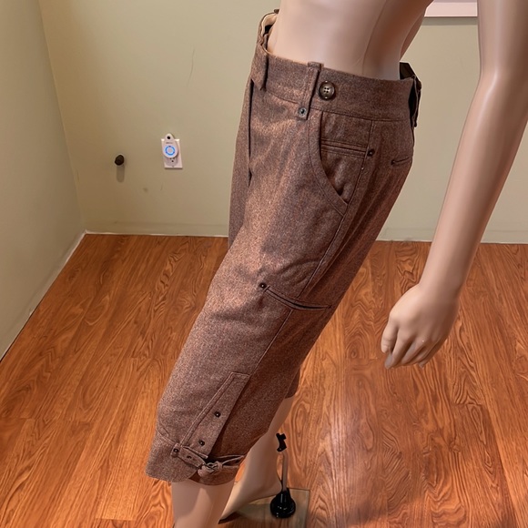 Le Full 2 Piece Wool Blend Pinstripe Suit With Crop Pants And Blazer Size 8-10 - Picture 8 of 12